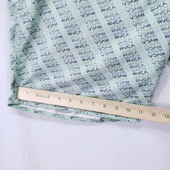 RVCA Artist Network Program Green Logo Pattern Beach Swim Trunks Size 38 - Picture 4 of 16